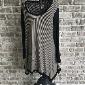 Philosophy Tunic top Asymmetrical Stripes Large